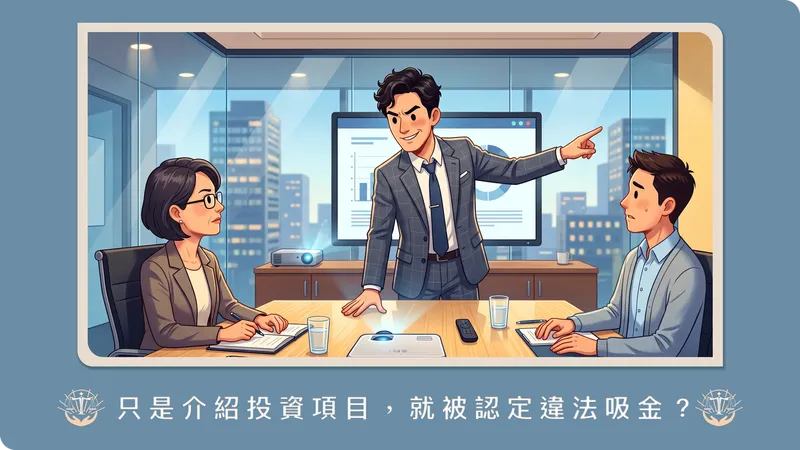 介紹親友投資項目，竟被告違法吸金？律師解析「銀行法」認定要件與辯護策略