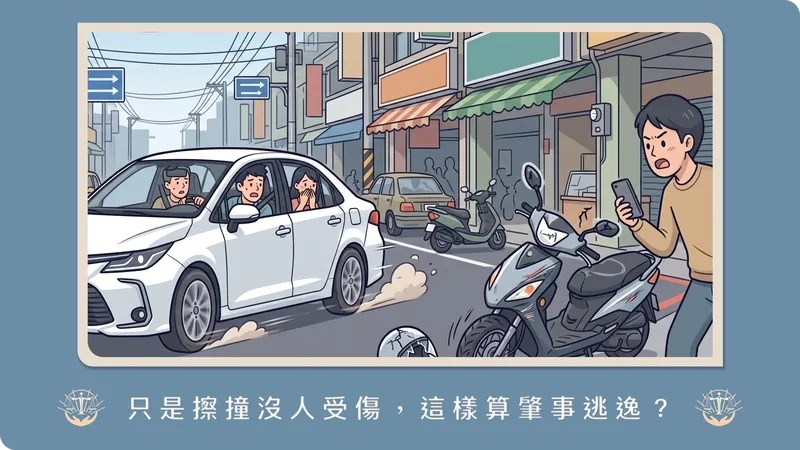 沒撞到人也算肇事逃逸嗎？律師解析「肇事逃逸罪」的判斷標準與相關刑責