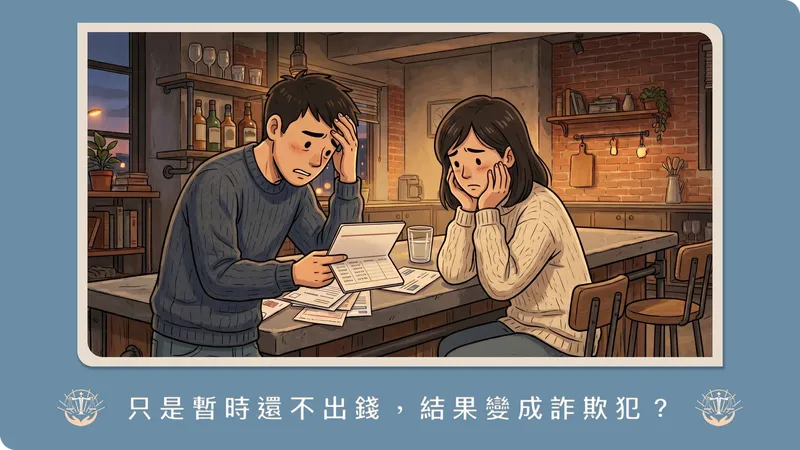 欠錢不還被對方告「詐欺罪」？律師解析民事債務與刑事詐欺的關鍵界線與無罪辯護策略